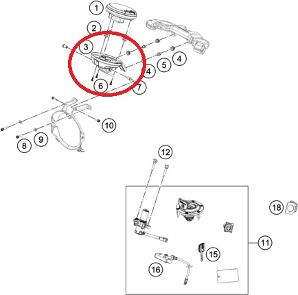 HUSQVARNA holder for speedometer SVR/VIT 401 '18-'19