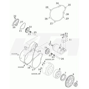 KTM startmotor Mellanliggande T52