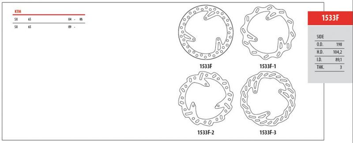 GOLDFREN brake disc fr198mm HUSQVARNA 65 '04-'20