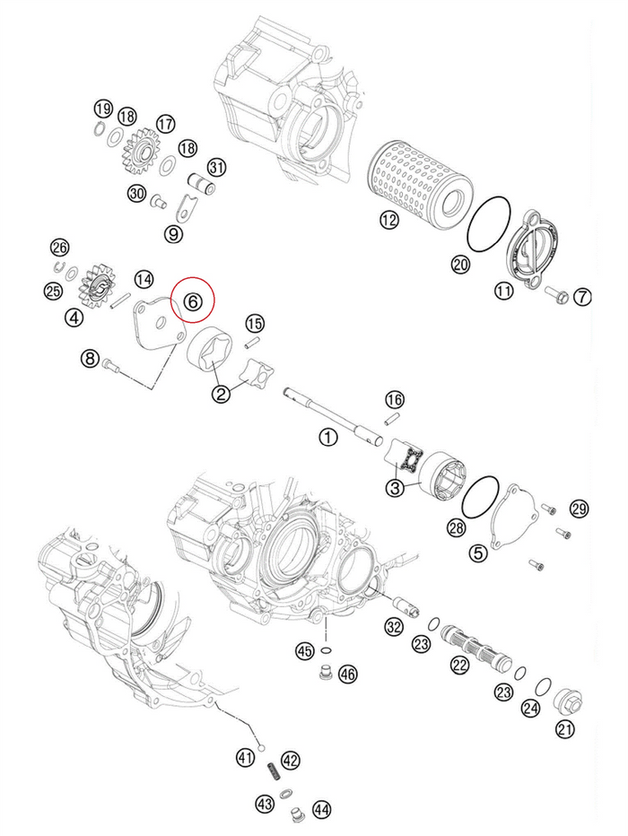 HUSQVARNA cover for oil pump LH FE 250/350 '13-'16