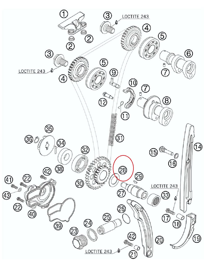 HUSQVARNA tvättare för motor kedjedrivaxel 18,2x30x1 FE 250 '13