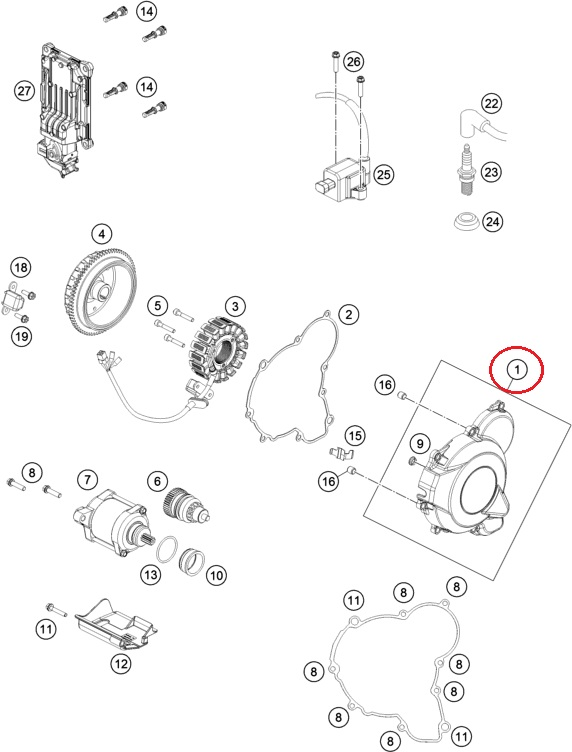 HUSQVARNA tändningslock för TE 250i/300i '19-'23