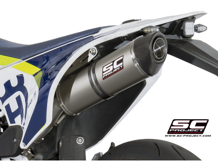 SC PROJECT exhaust HUSQ E/SM 701 '16-'20 Oval w/carby End Cap