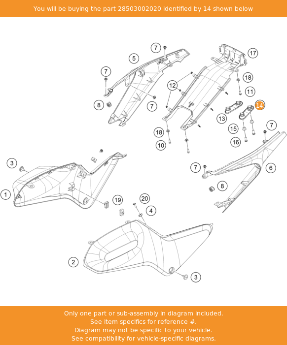 HUSQVARNA cover for r passenger grip Vit/SVR 401 '18-'19