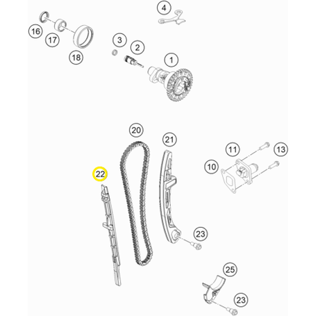 HUSQVARNA slide bar timing chain FC/FE 450/501 '18-'21