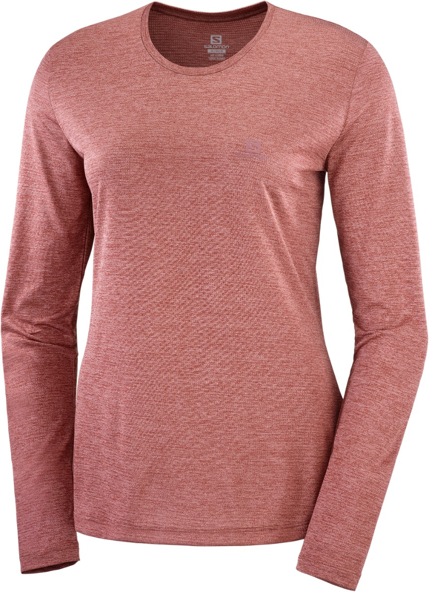salomon-krekls-ls-agile-tee-w-dark-red
