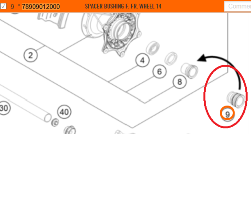 HUSQVARNA hjullager FS 450 '15-'20