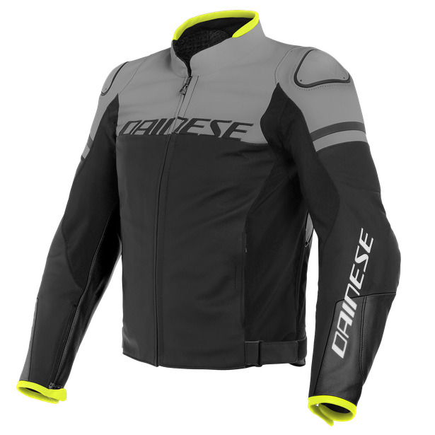 DAINESE läderjacka Agile svart/grå/gul