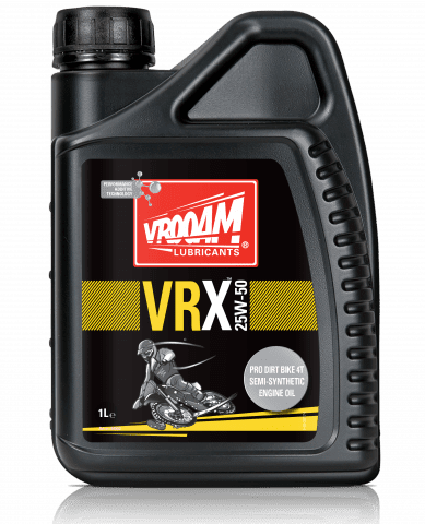 VROOAM är en 4T VRX Pro Dirt Bike semisyntetisk 25W-50 1L