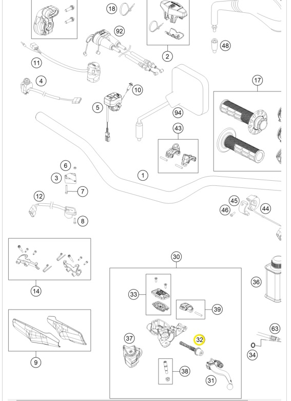 HUSQVARNA reparationssats kolv kopplingscylinder D 9,5 Enduro '22