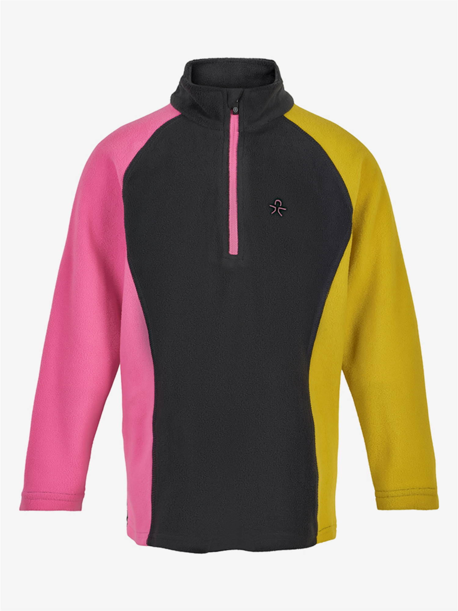 color-kids-jaka-fleece-pulli-pink-black-yellow