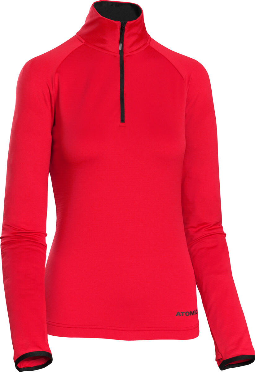 atomic-jaka-w-snowcloud-fleece-zip-neck-red