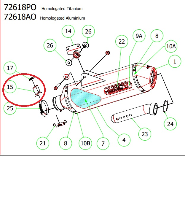 ARROW Exhaust Support RH KTM 690 Enduro '09-'16