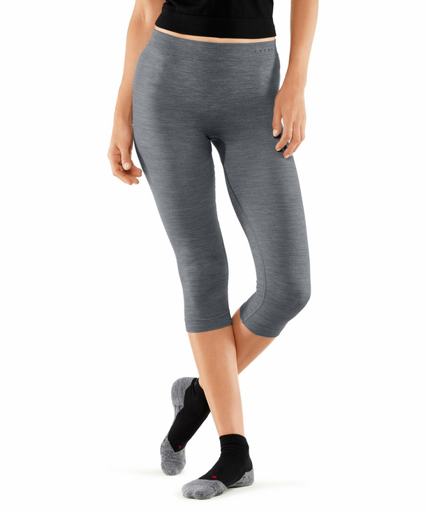 FALKE thermo pants 3/4 Women Wool Tech Tight grey