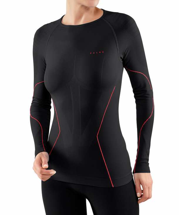 falke-termokrekls-ls-women-warm-black-red