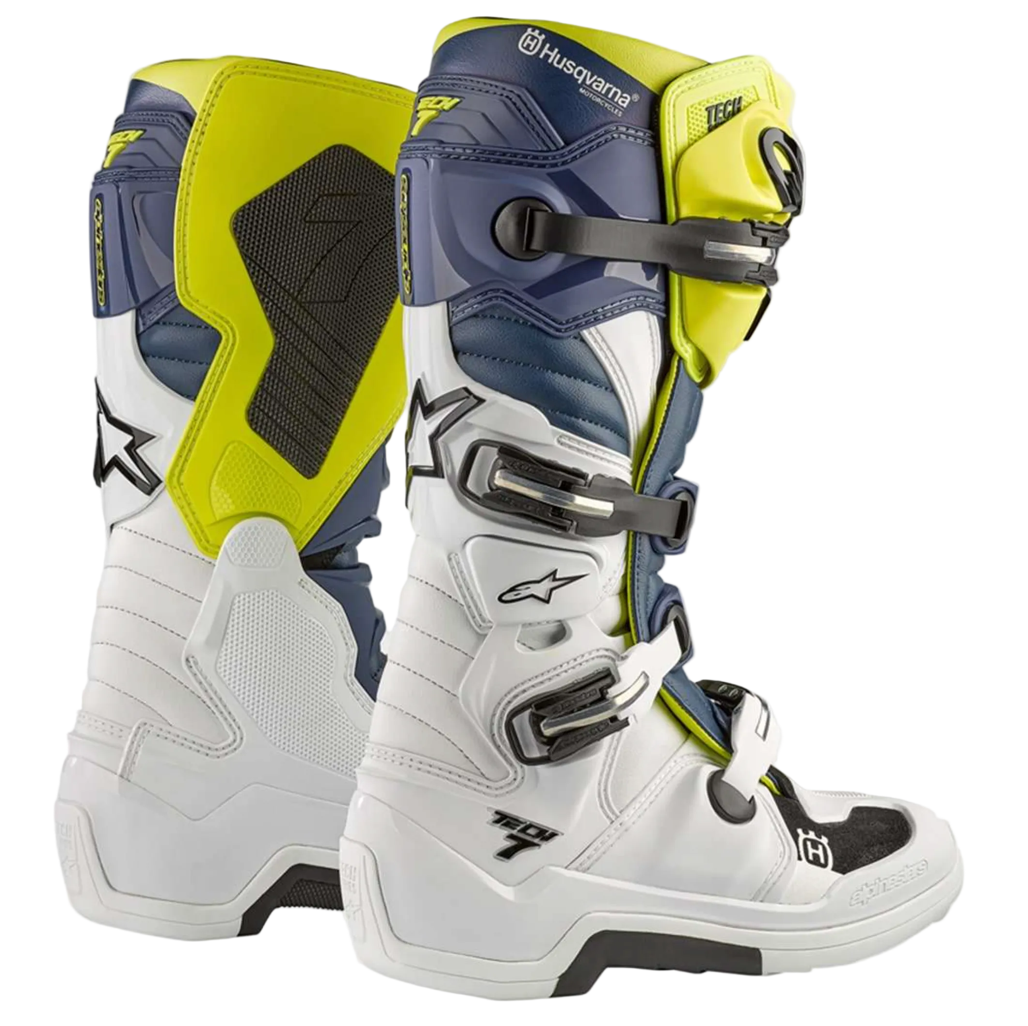 HUSQVARNA boots Tech 7MX boots white/blue/yellow