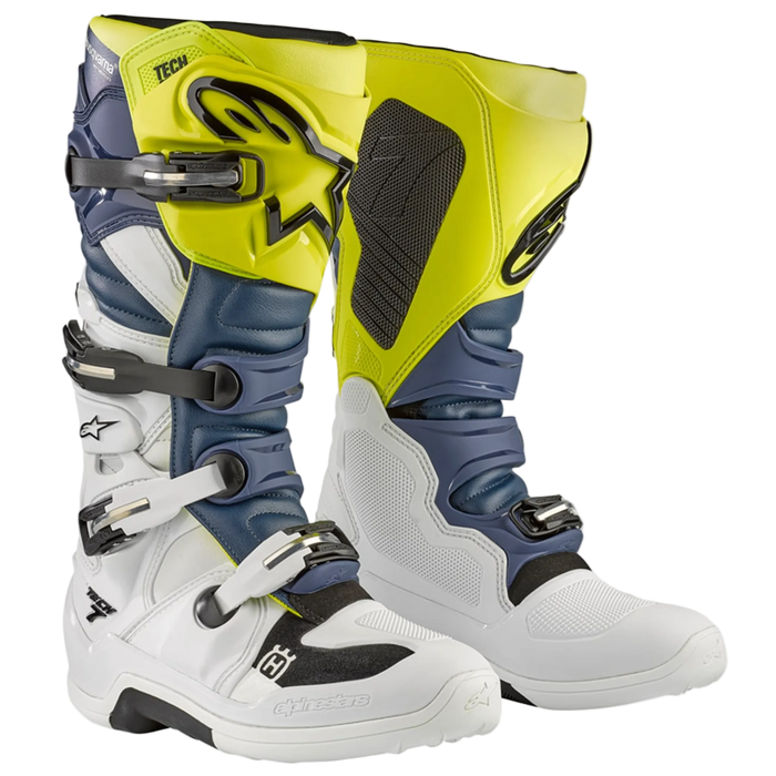HUSQVARNA-stövlar Tech 7MX stövlar vit/blå/gul