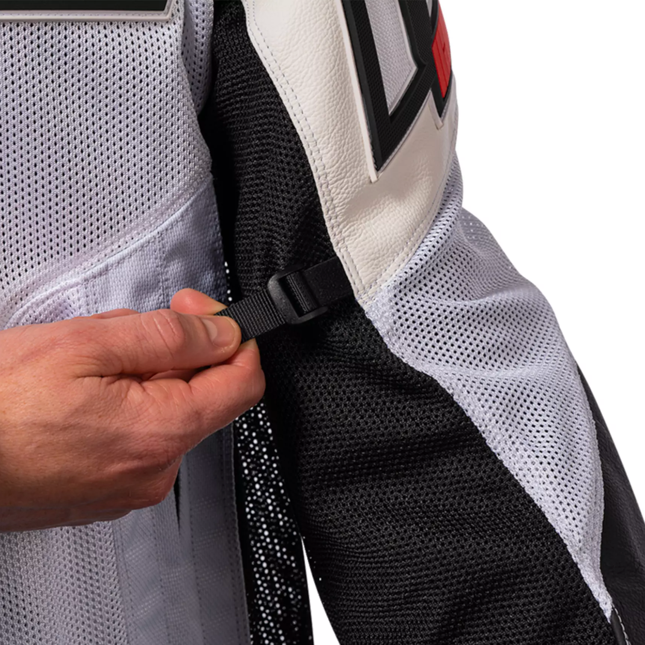 ICON jacket Mesh AF Leather CE white/black