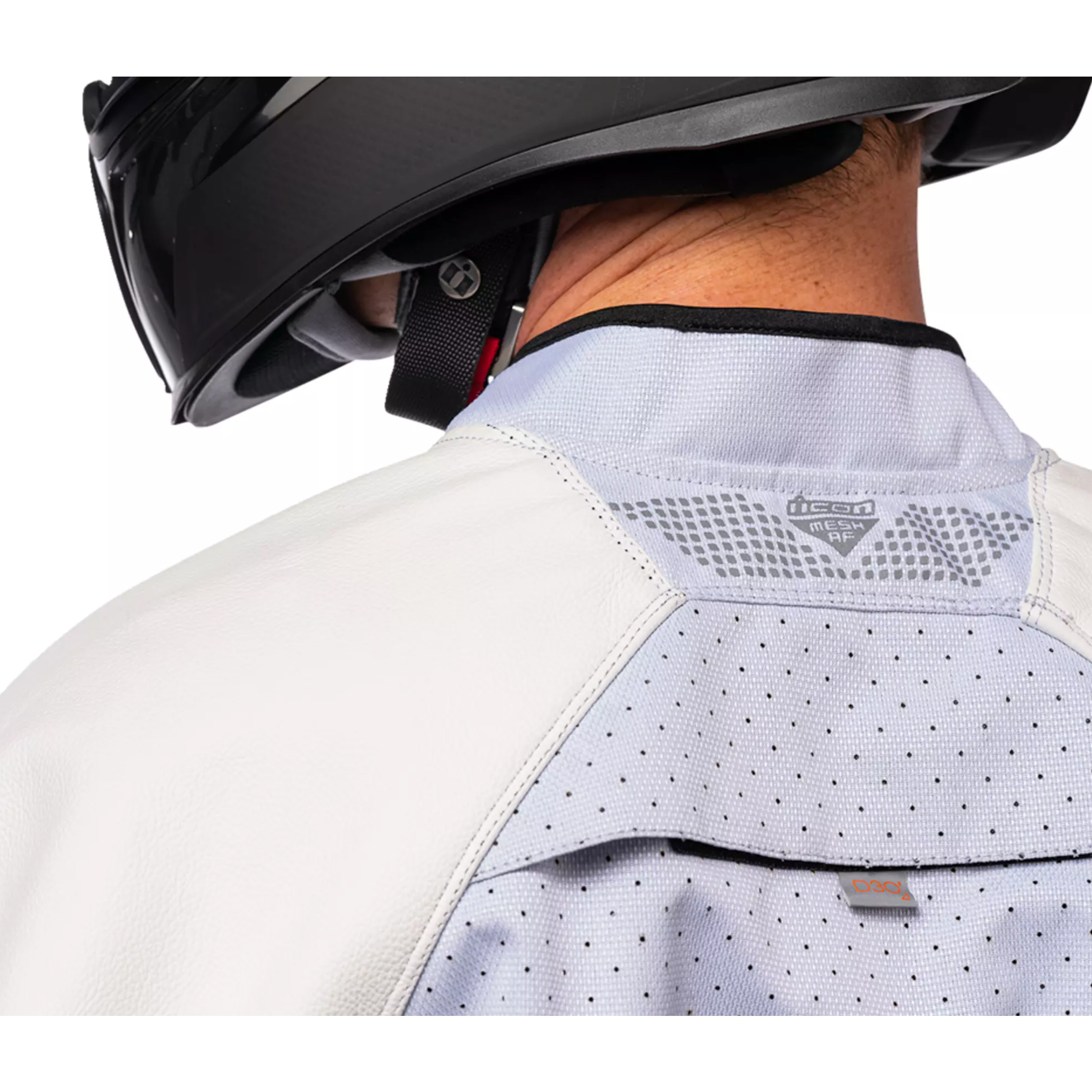 ICON jacket Mesh AF Leather CE white/black