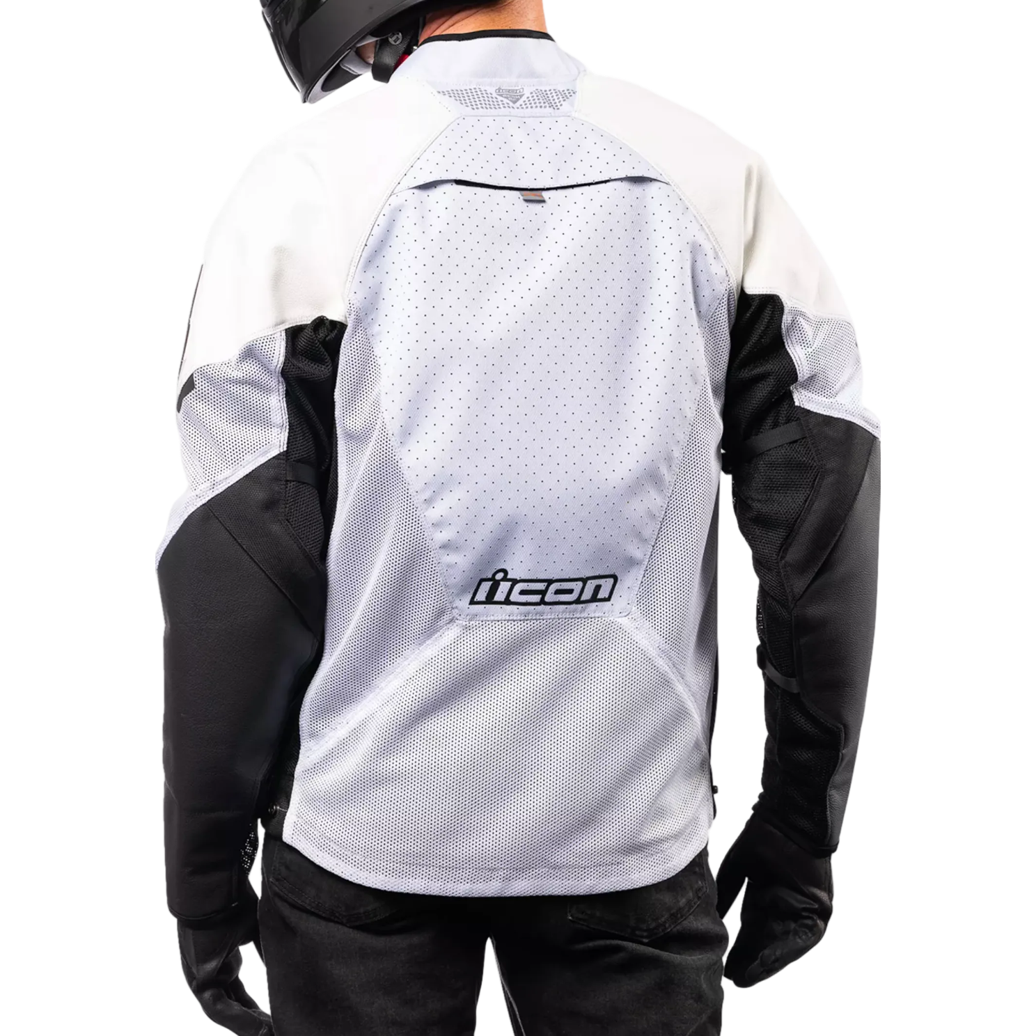 ICON jacket Mesh AF Leather CE white/black