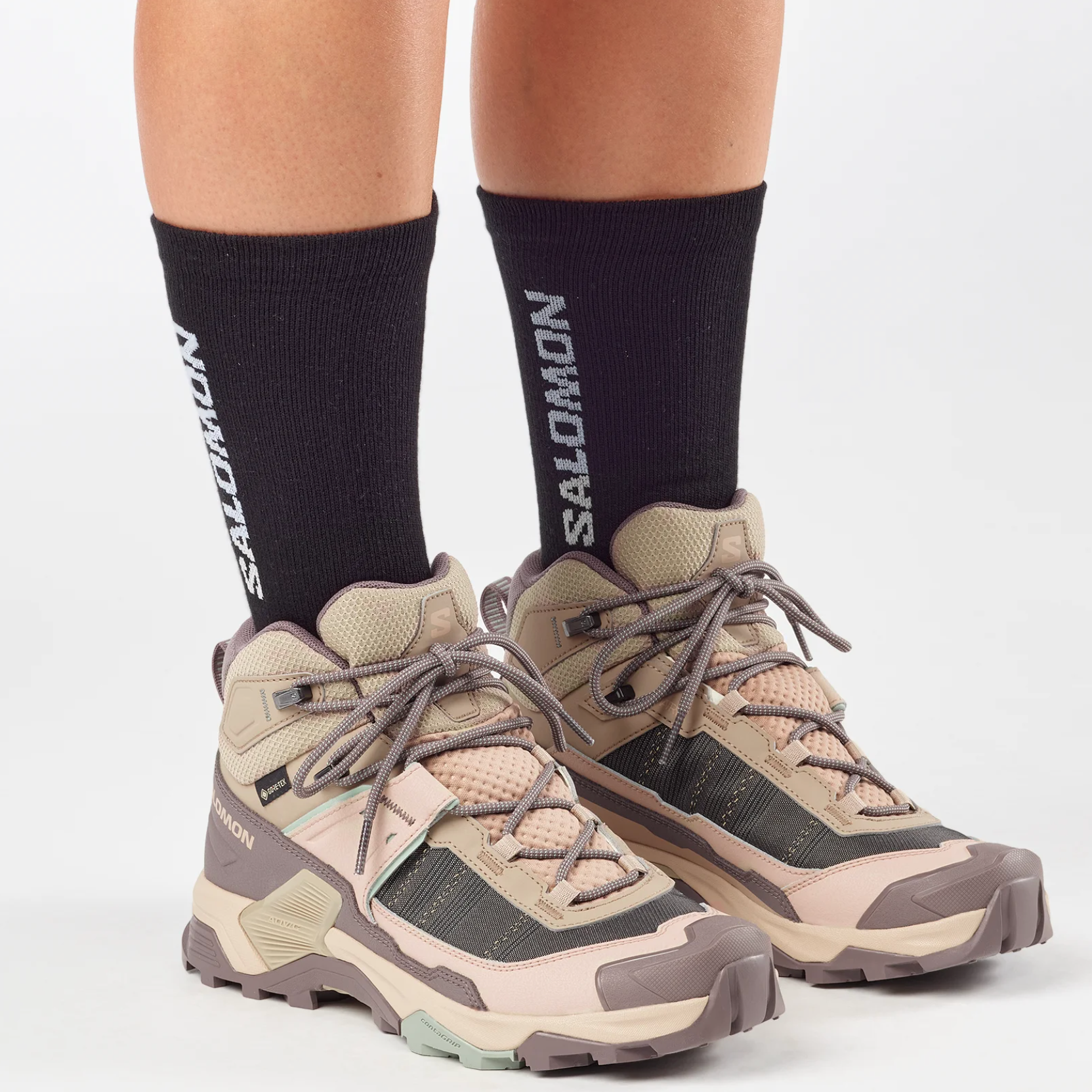 SALOMON shoes X Ultra 5 Mid GTX W iron/desert tan/green milieu