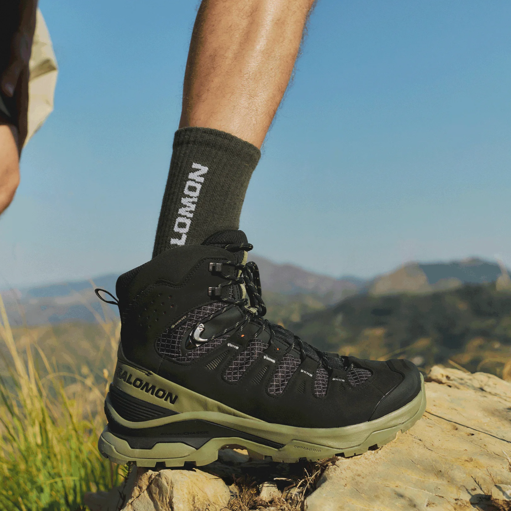 SALOMON shoes Quest 5 GTX black/deep litchen green/black