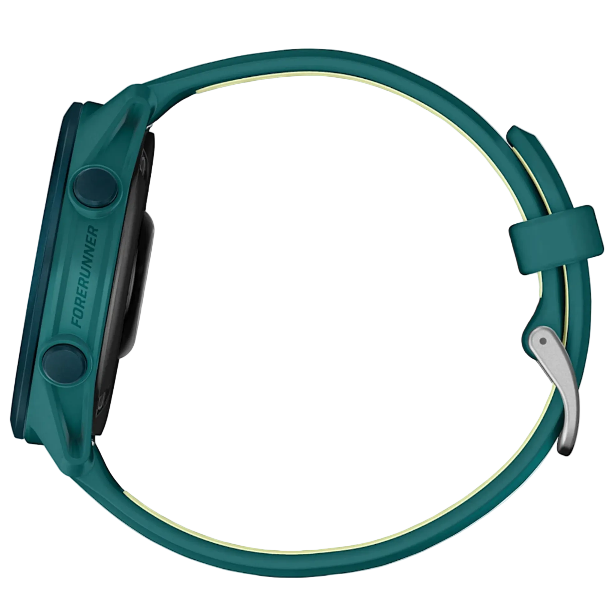 Green smartwatch on a white background