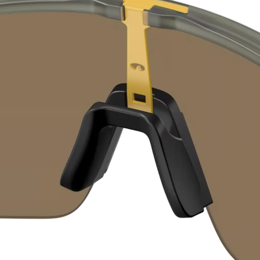 Sunglasses with reflective lenses on a white background