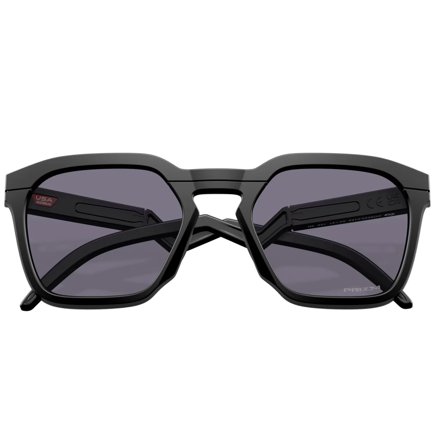 Black sunglasses with dark lenses on a white background