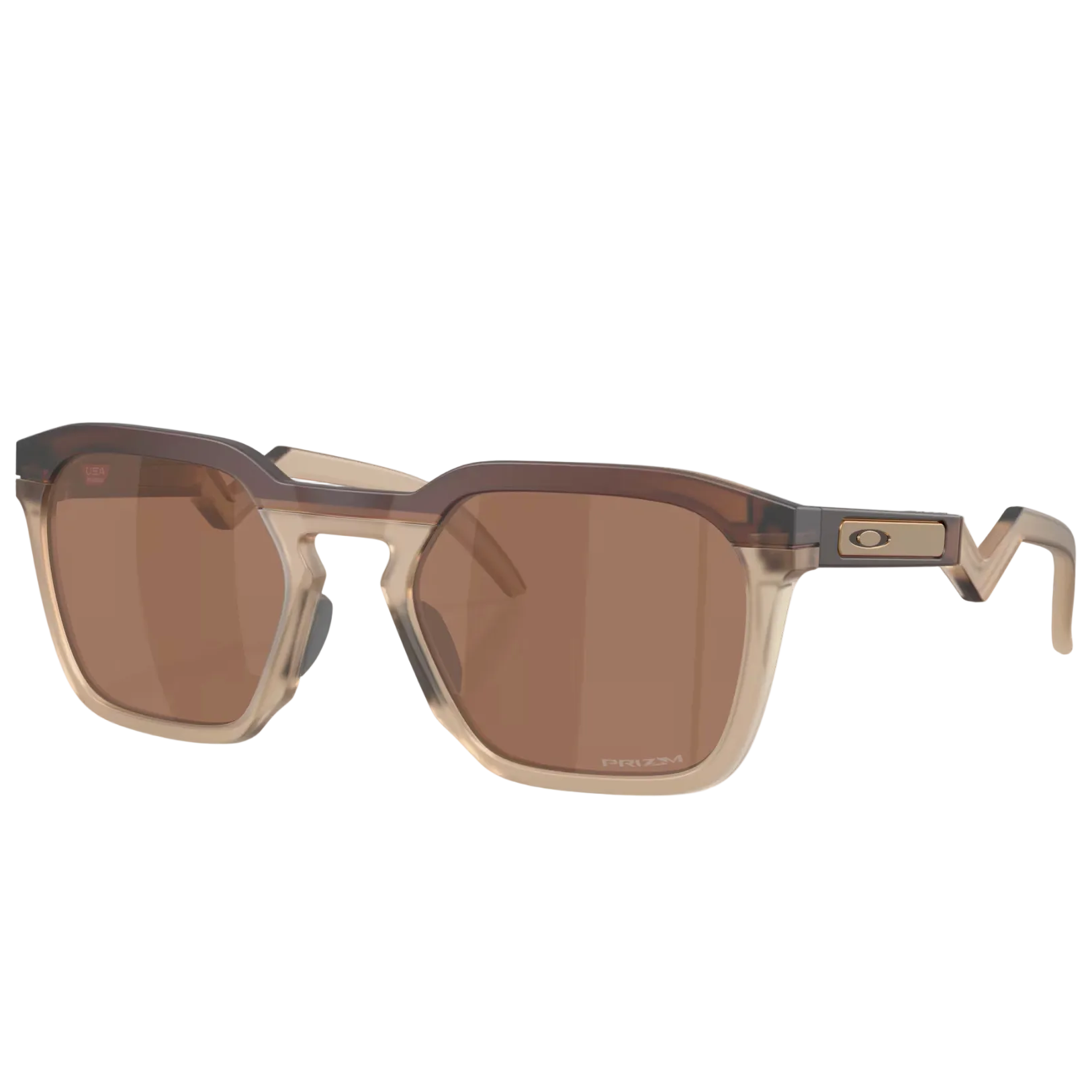 Sunglasses with a brown gradient lens on a white background