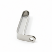 Metal bracket on a textured white background