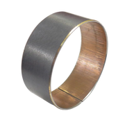 Two metallic rings with a gradient effect on a white background