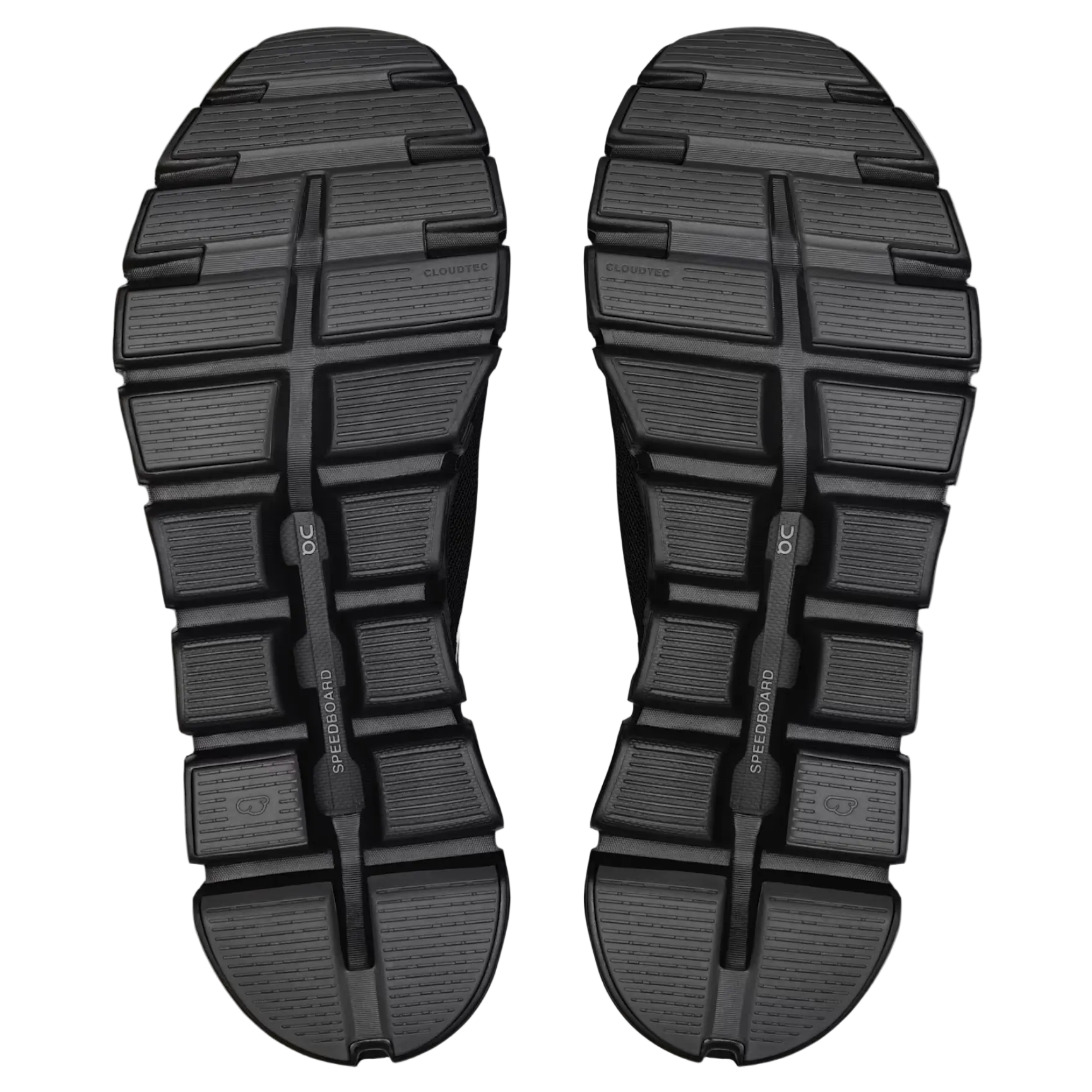 Black sole of a shoe on a light gray background