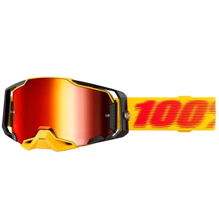 100% goggles Armega Tetsu gul/svart med röd spegellins