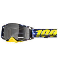 100% goggles Armega Furios svart/gul med klar lins