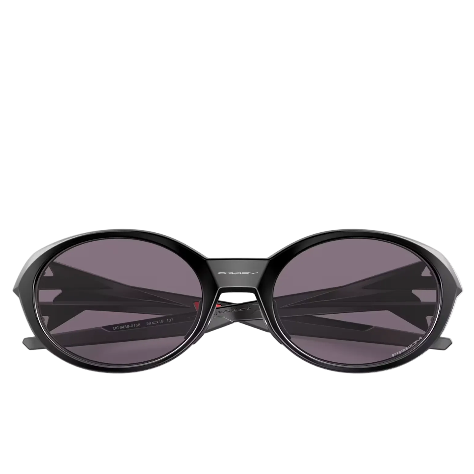 Black sunglasses with a reflective surface on a white background
