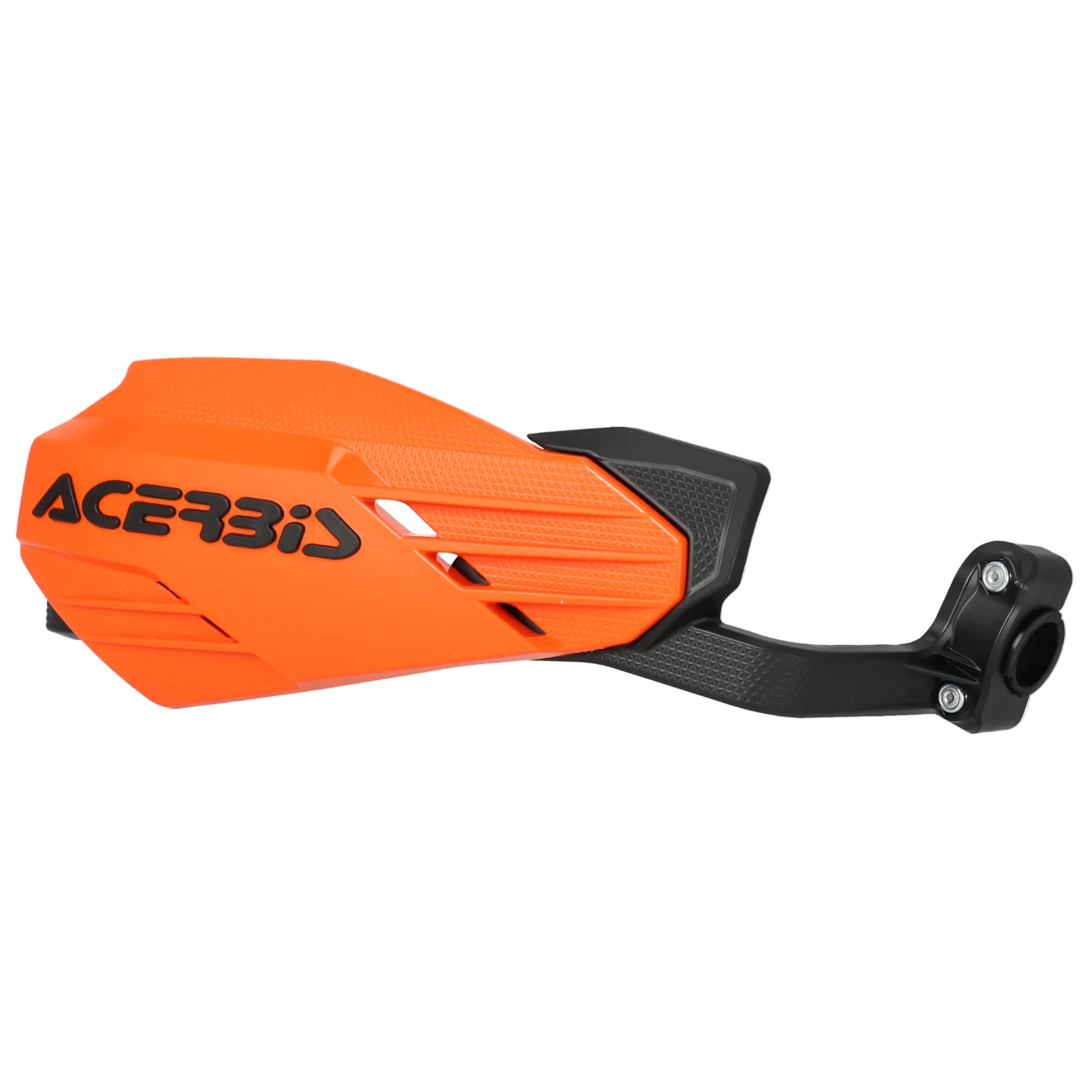 Orange and black handguard with Acerbis branding on a white background