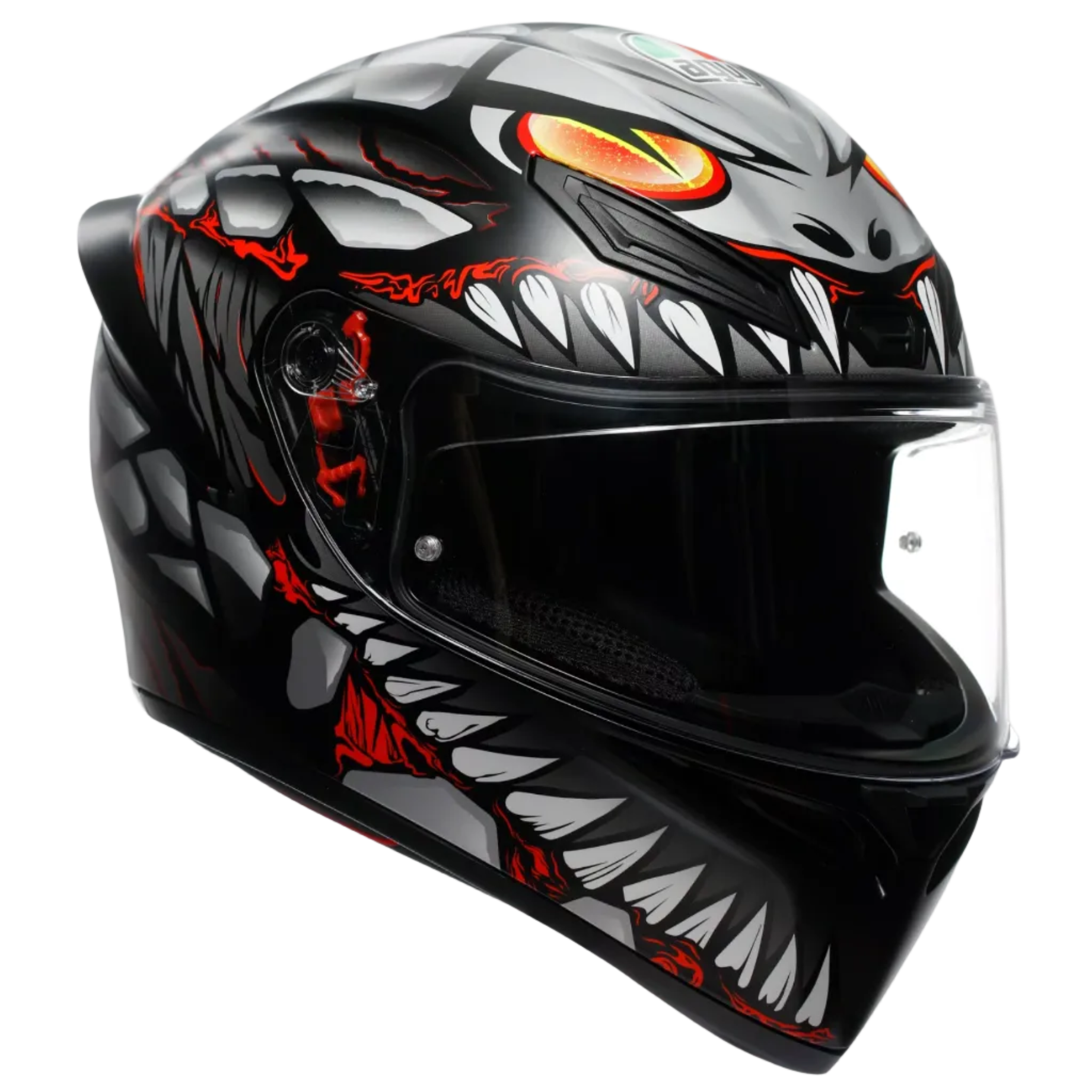AGV hjälm K1 S Lyzard matt svart/röd/grå