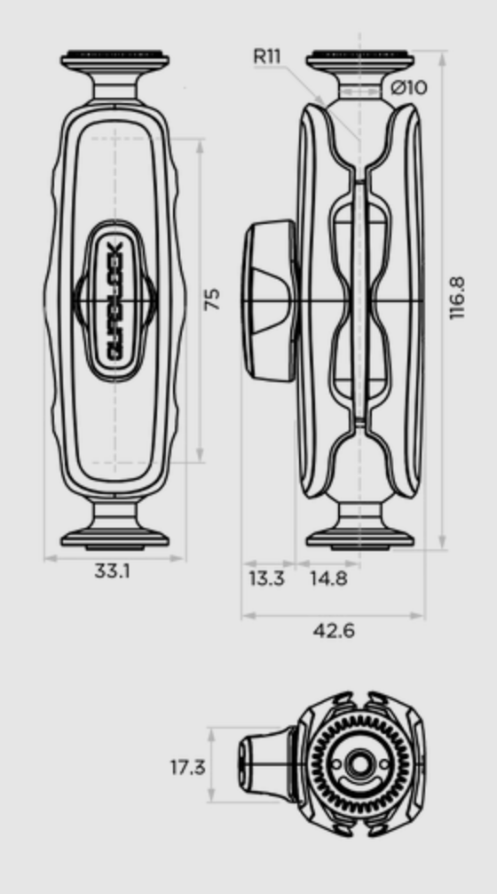 QUAD LOCK 360 Arm Dual Pivot Medim