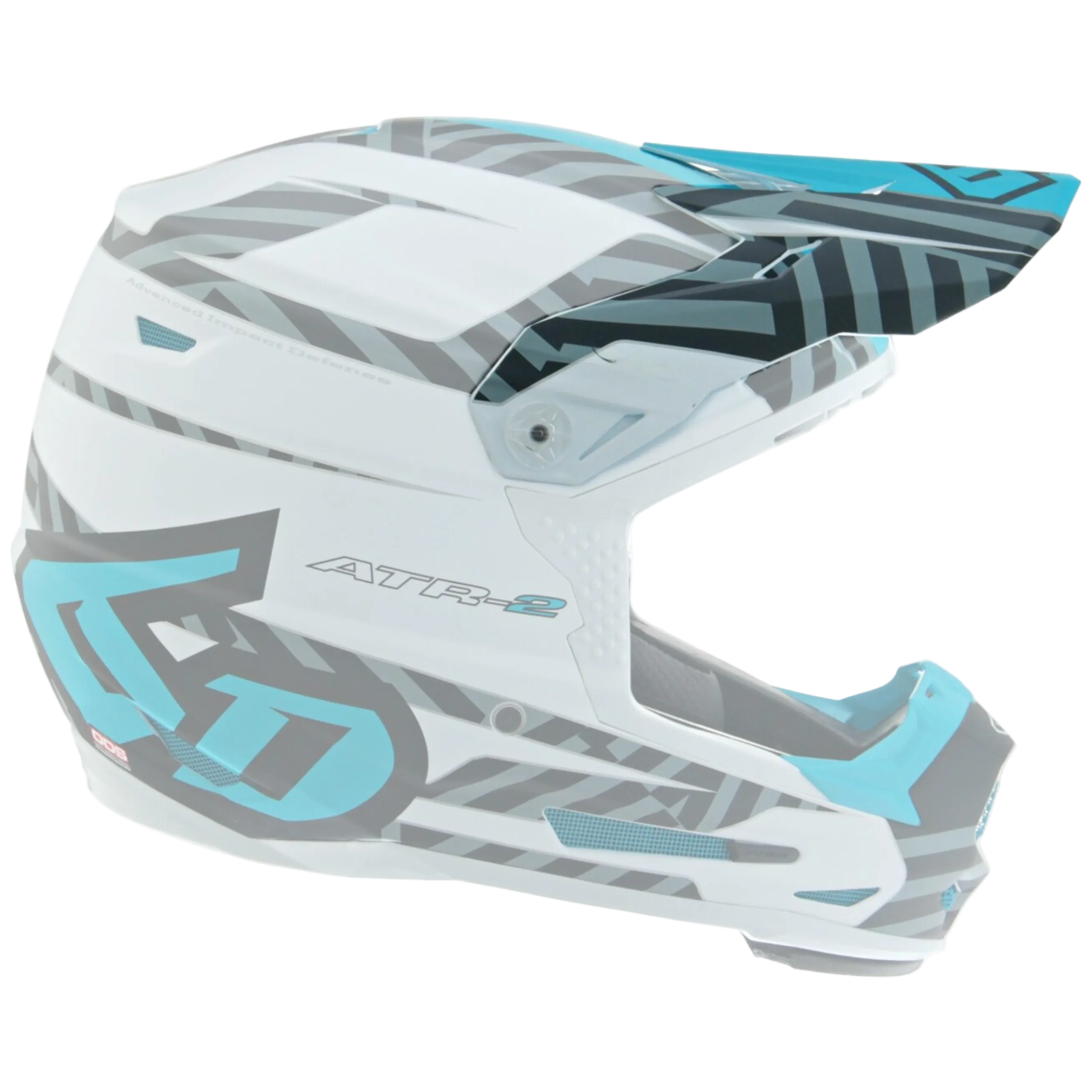 6D helmet peak ATR-2 Havoc cyan/white