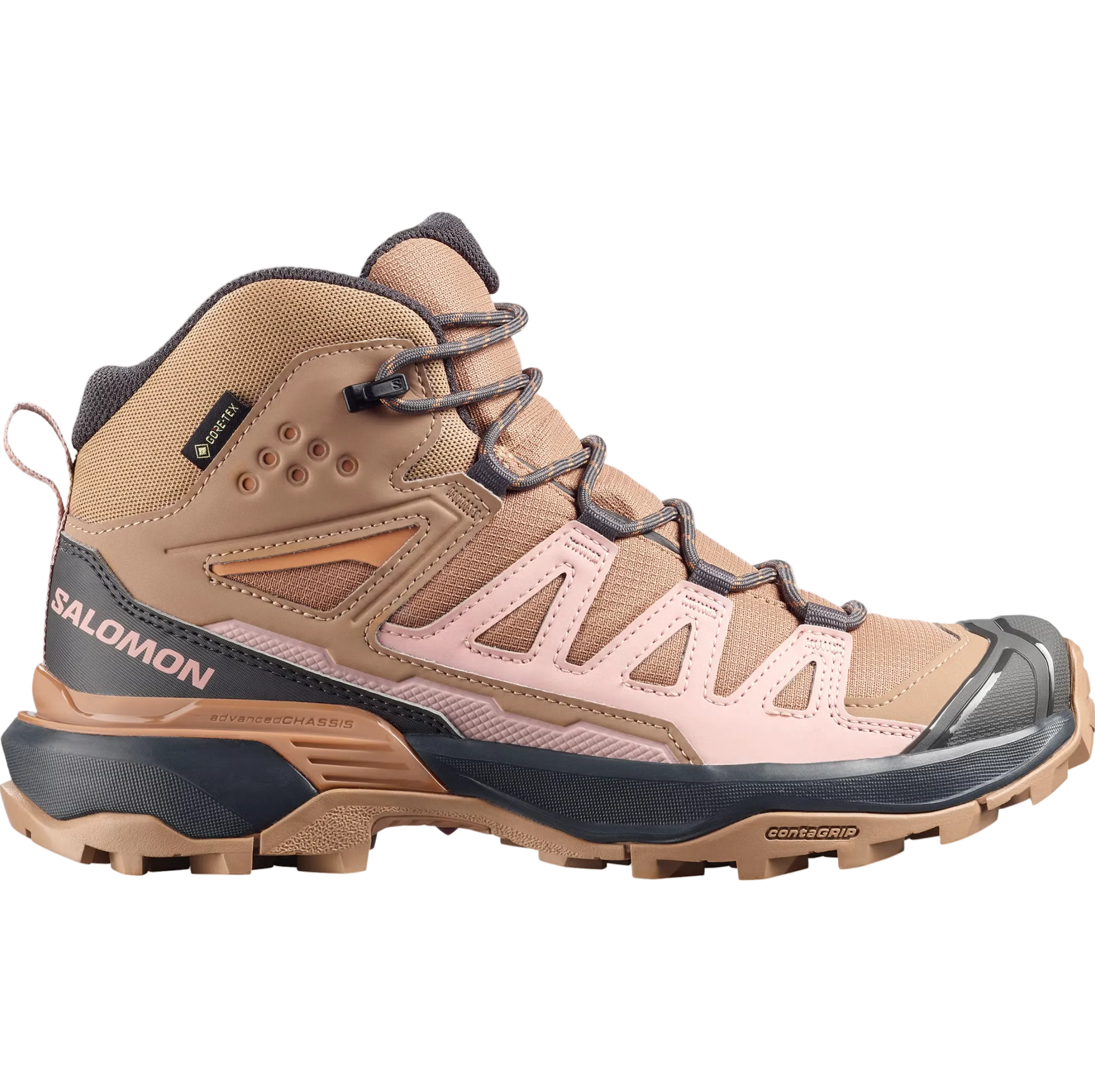 SALOMON skor X Ultra 360 Mid GTX W burro/skuggrå/pecanbrun