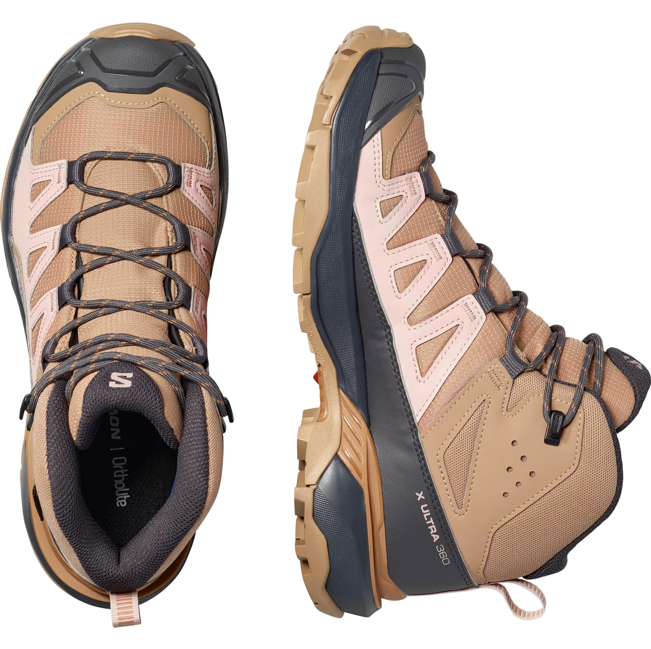 SALOMON skor X Ultra 360 Mid GTX W burro/skuggrå/pecanbrun