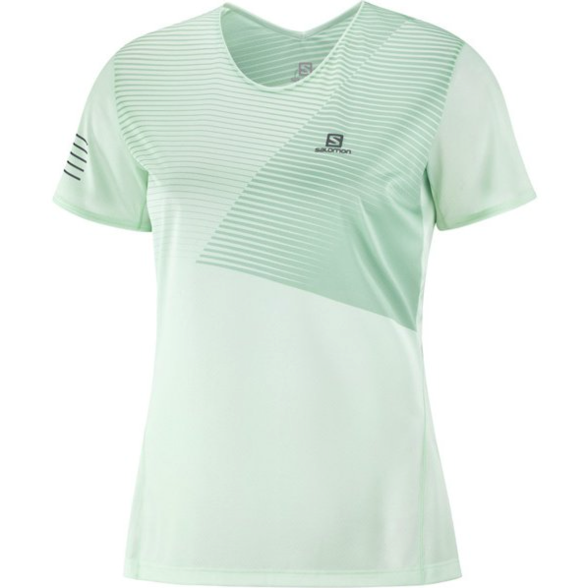 SALOMON T-shirt Sense Tee W light blue stripes