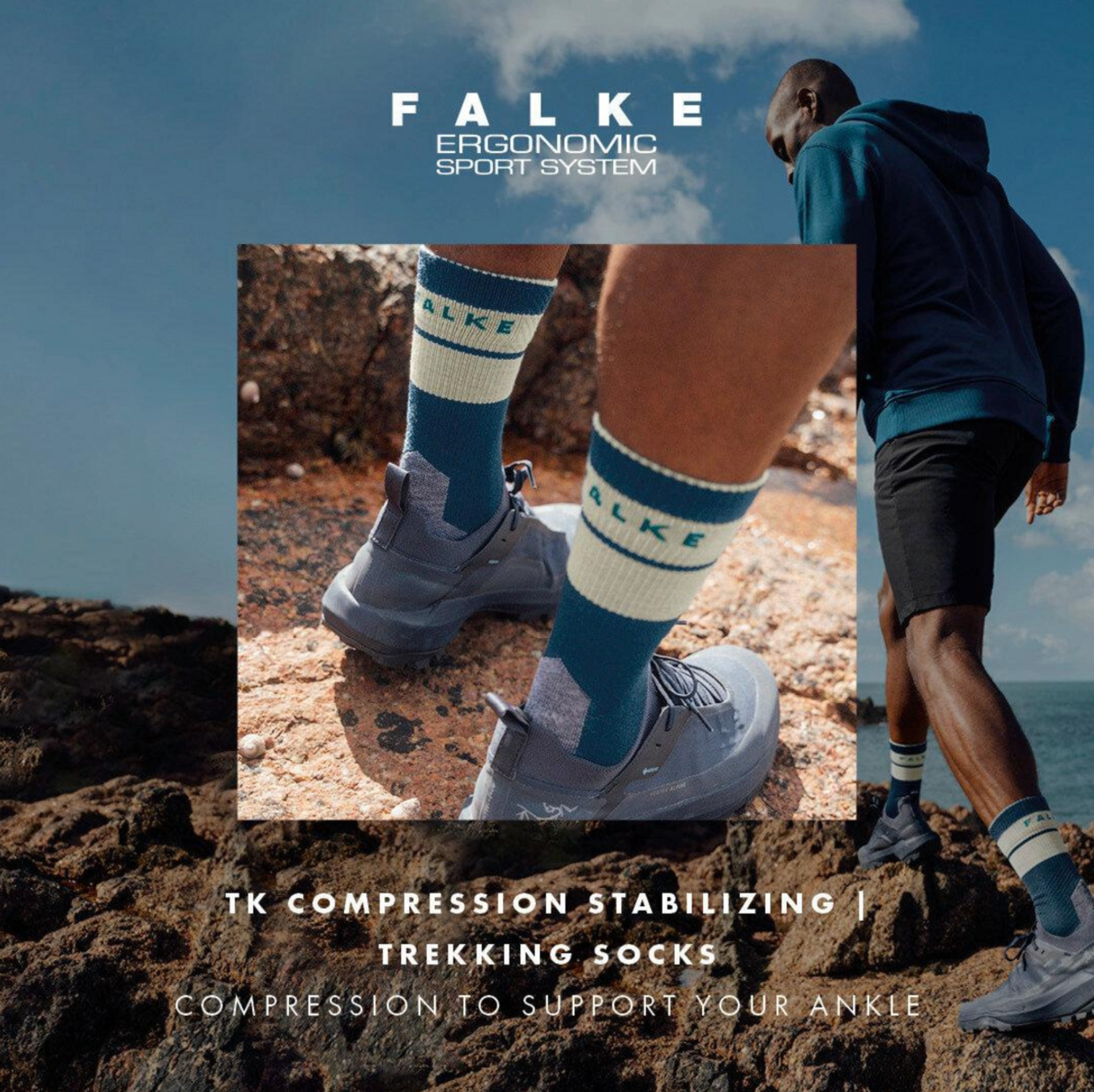 FALKE strumpor TK COMPRESSION blå/lila