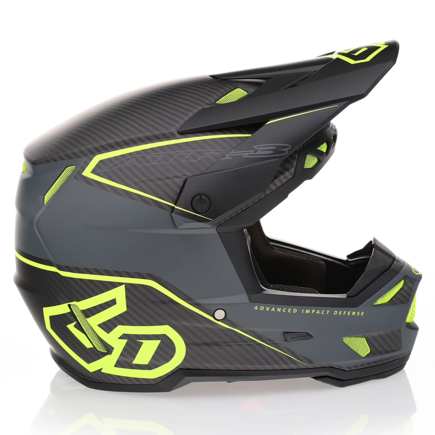 6D ATR-3 Zone FIM Matt yellow helmet