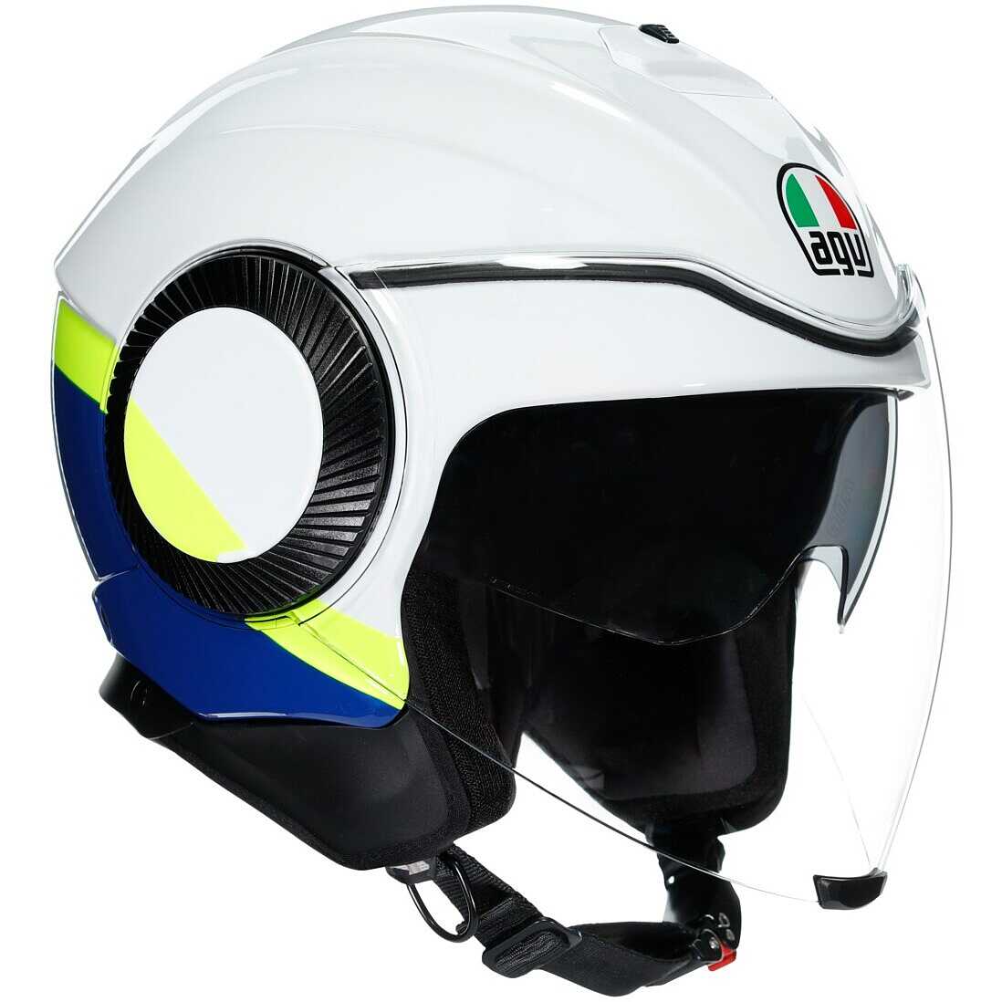 AGV hjälm Orbyt Block vit/blå/gul