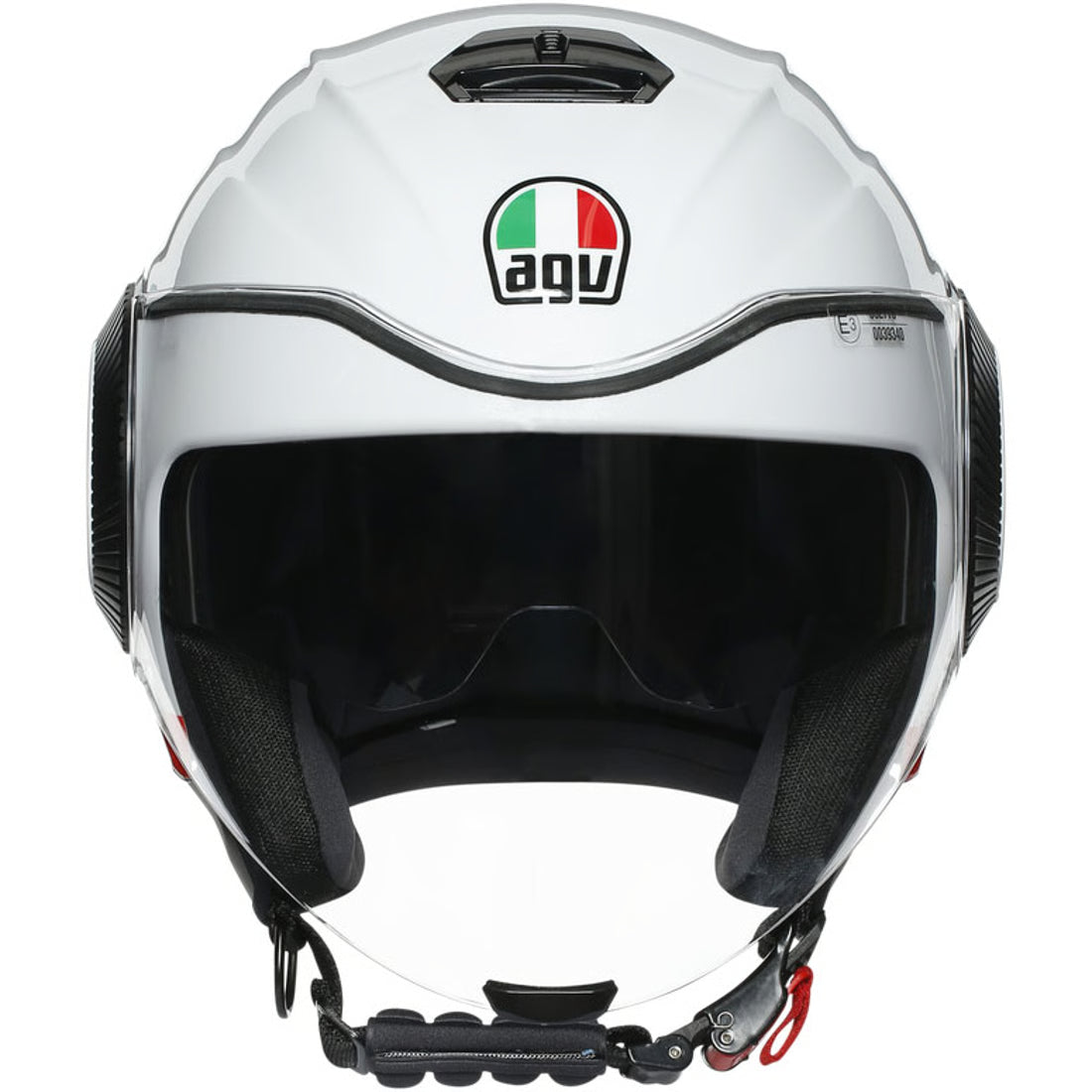 AGV hjälm Orbyt Block pärlvit/blå/röd