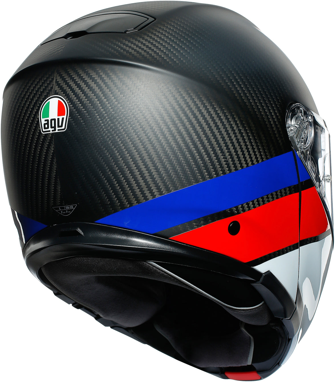 AGV hjälm Sportmodular Carbon röd/blå